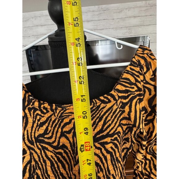 ANTHROPOLOGIE Kachel Tiger-Striped Jumpsuit in Yellow Black Womens Size 4 - Picture 5 of 8